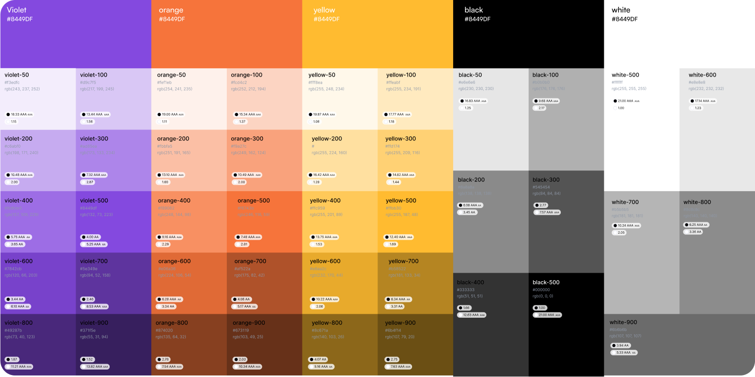 SafeSpace color palette